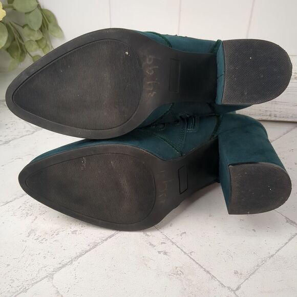 Cloudwalkers Dark Teal Green Broome Ankle Booties with Velvet Inset Size 9.5W - Picture 14 of 16